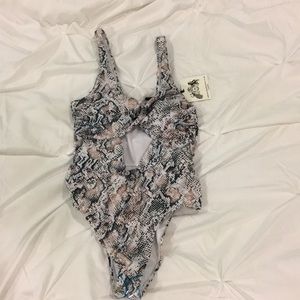 snake skin one piece bathing suit